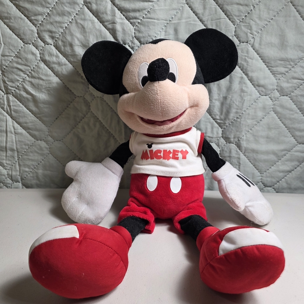 Disney Mickey Mouse Plush 22 inches White T-shirt Toy  Parks Stuffed Animal